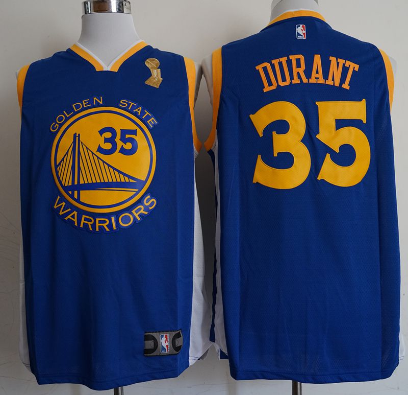 Men Golden State Warriors 35 Durant Blue Champion Game Nike NBA Jerseys